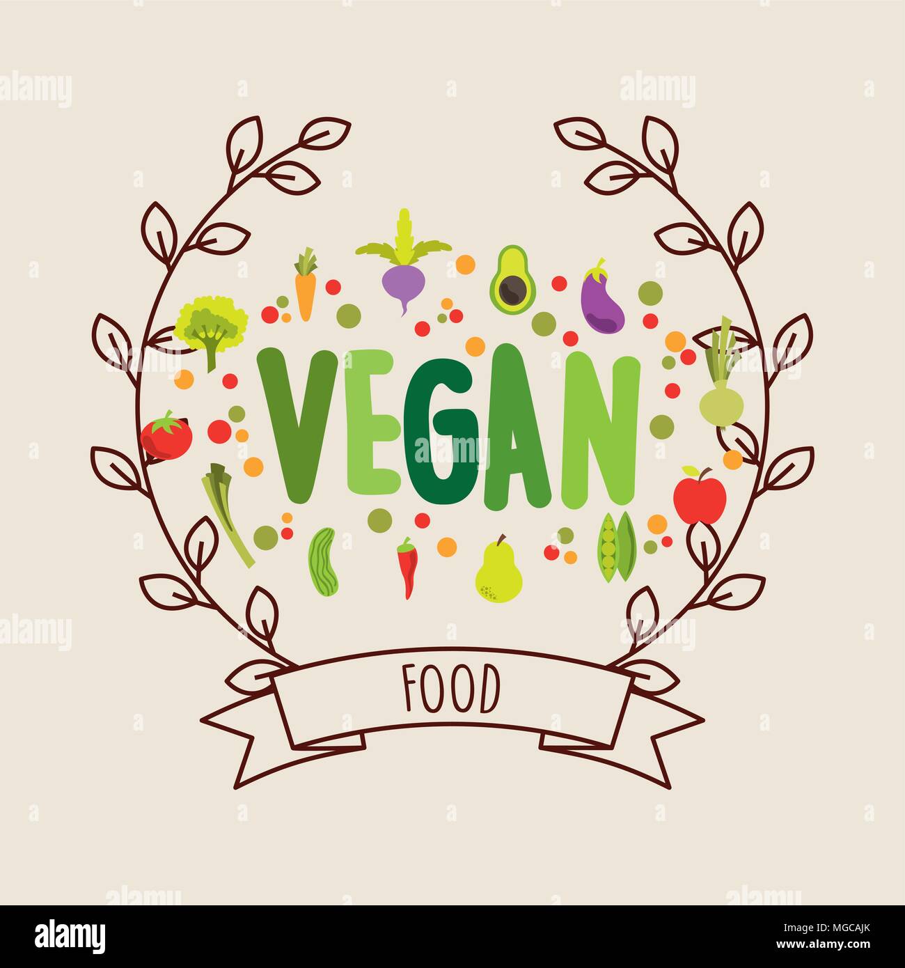 vegetarian food design, vector illustration eps10 graphic Stock Vector ...