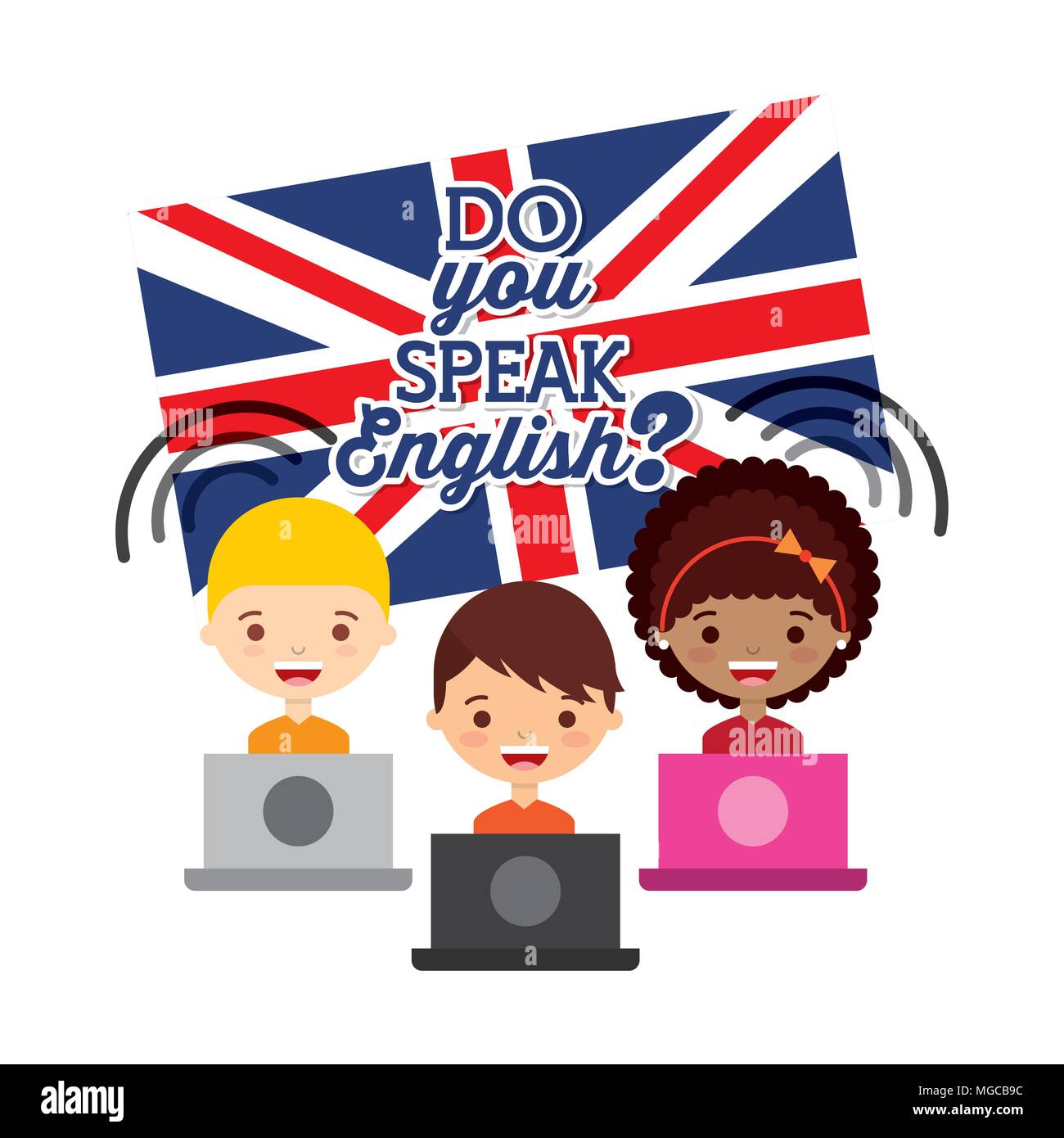 learn english design, vector illustration eps10 graphic Stock Vector