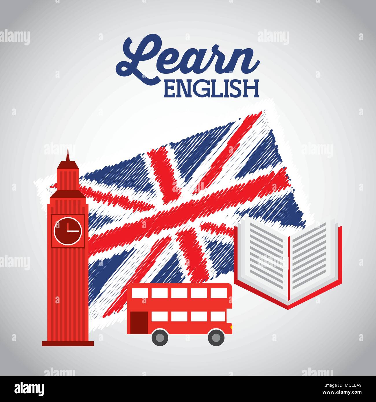 Learn English Design Vector Illustration Eps10 Graphic Stock Vector