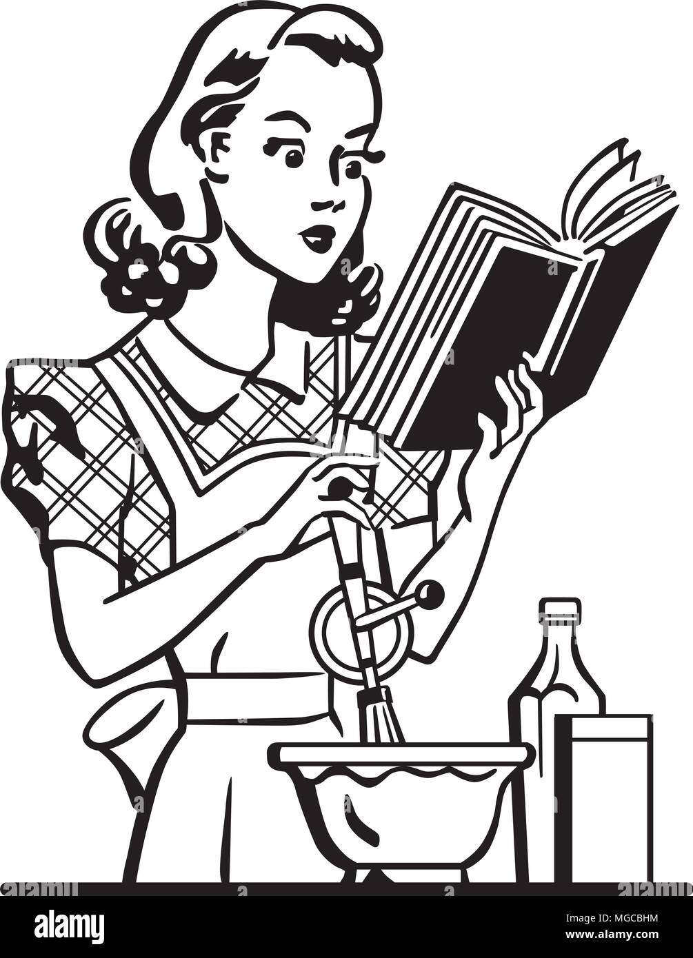 Retro Lady Cook - Retro Clipart Illustration Stock Vector ...