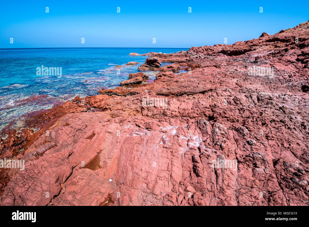 Rock formation on the coast of the ocean Stock Photo - Alamy