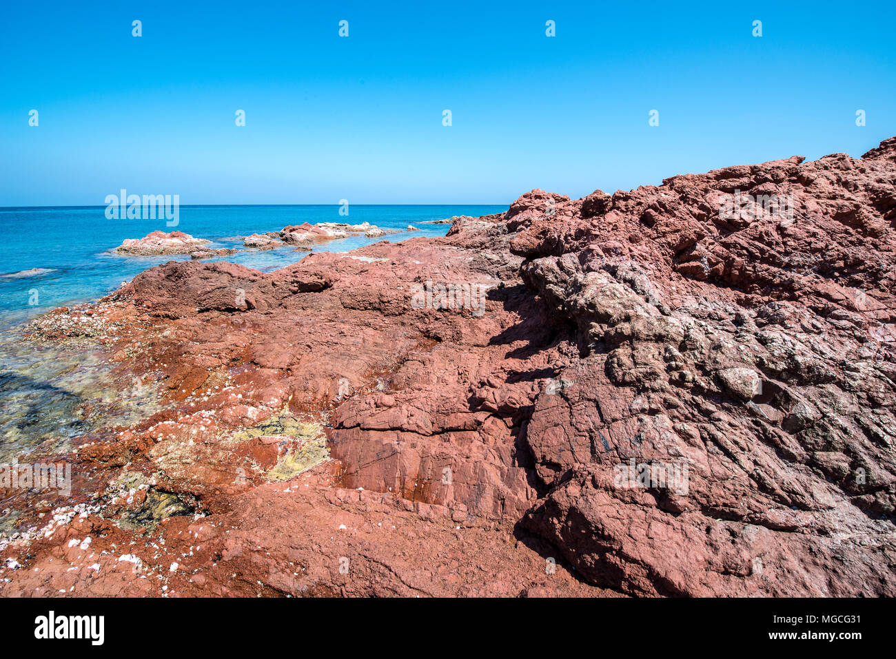 Rock formation on the coast of the ocean Stock Photo - Alamy
