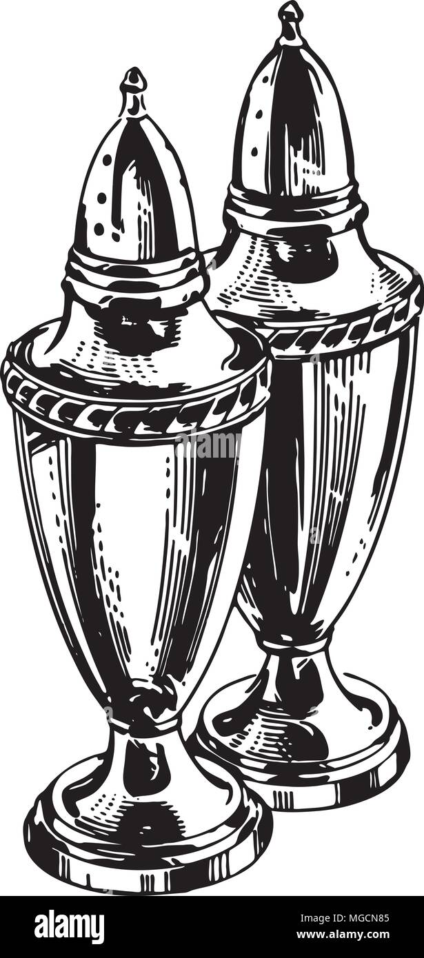 Salt And Pepper Shaker Retro Clipart Illustration Stock Vector Image