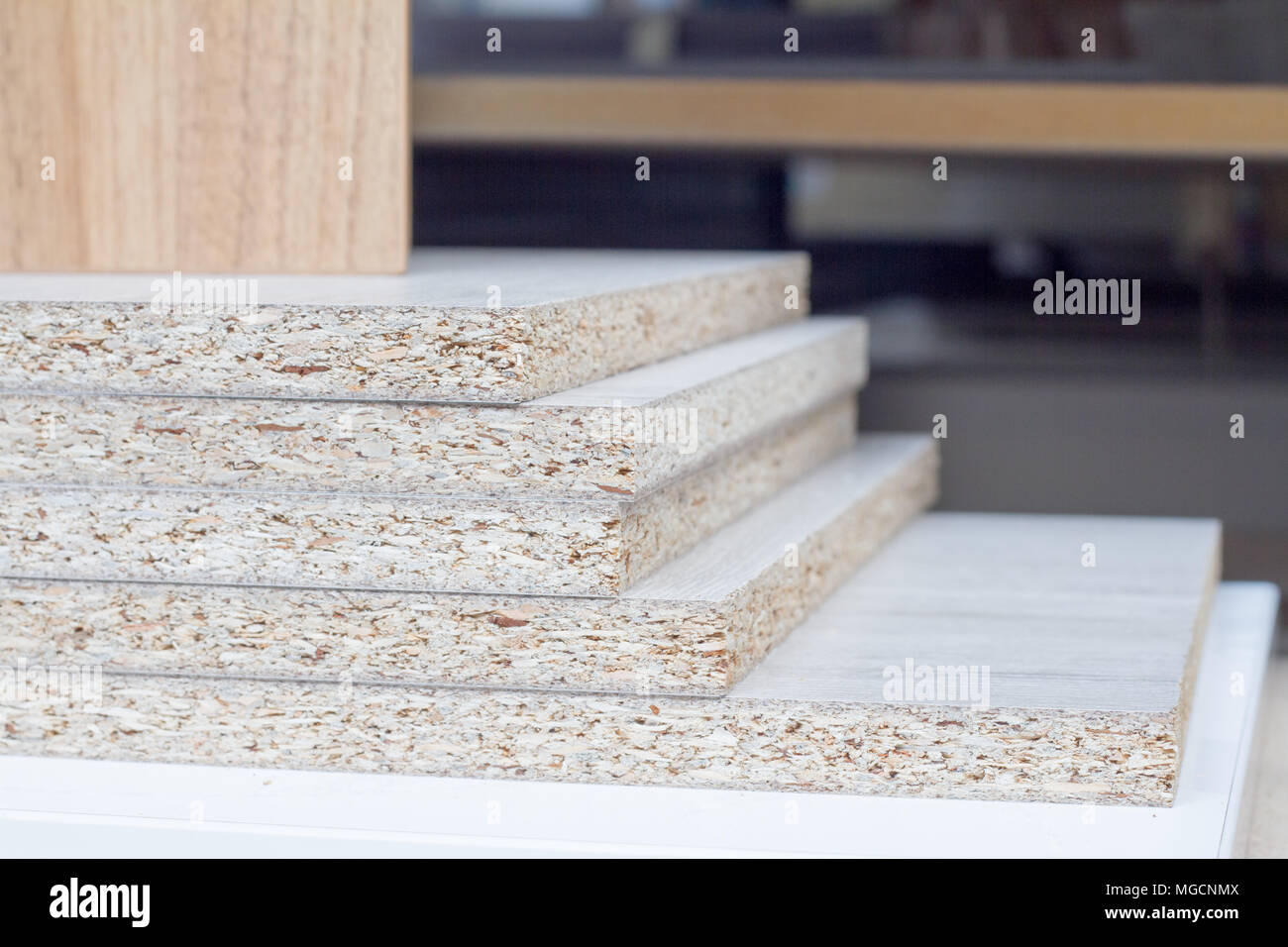 MDF, PARTICLE BOARD. Wood panels of different thicknesses and colors