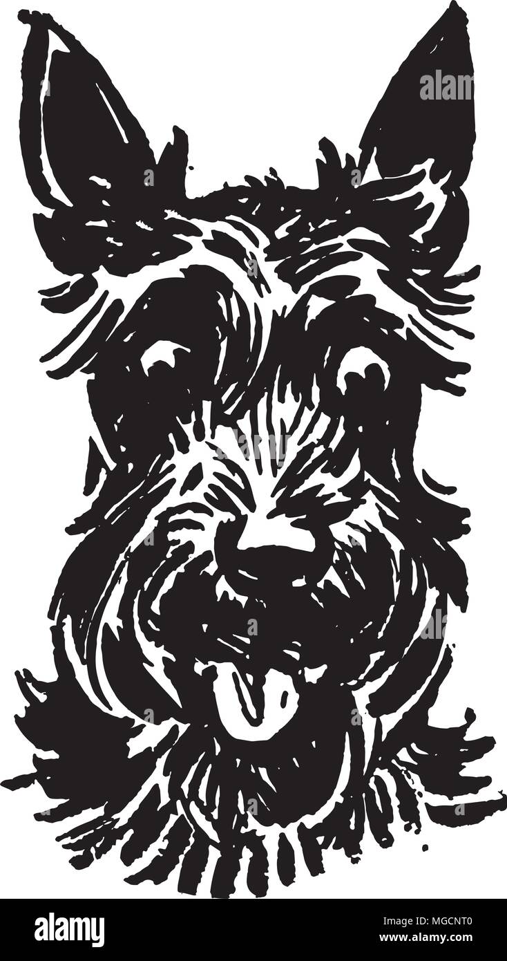 Scottie Dog - Retro Clipart Illustration Stock Vector