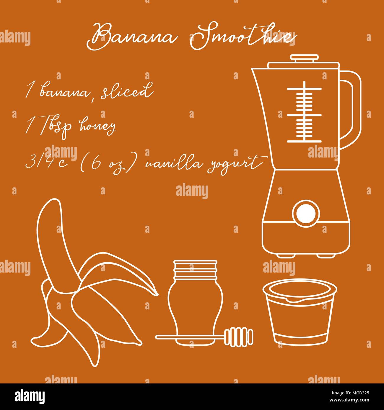 Recipe Blender And Ingredients For Making Banana Smoothie