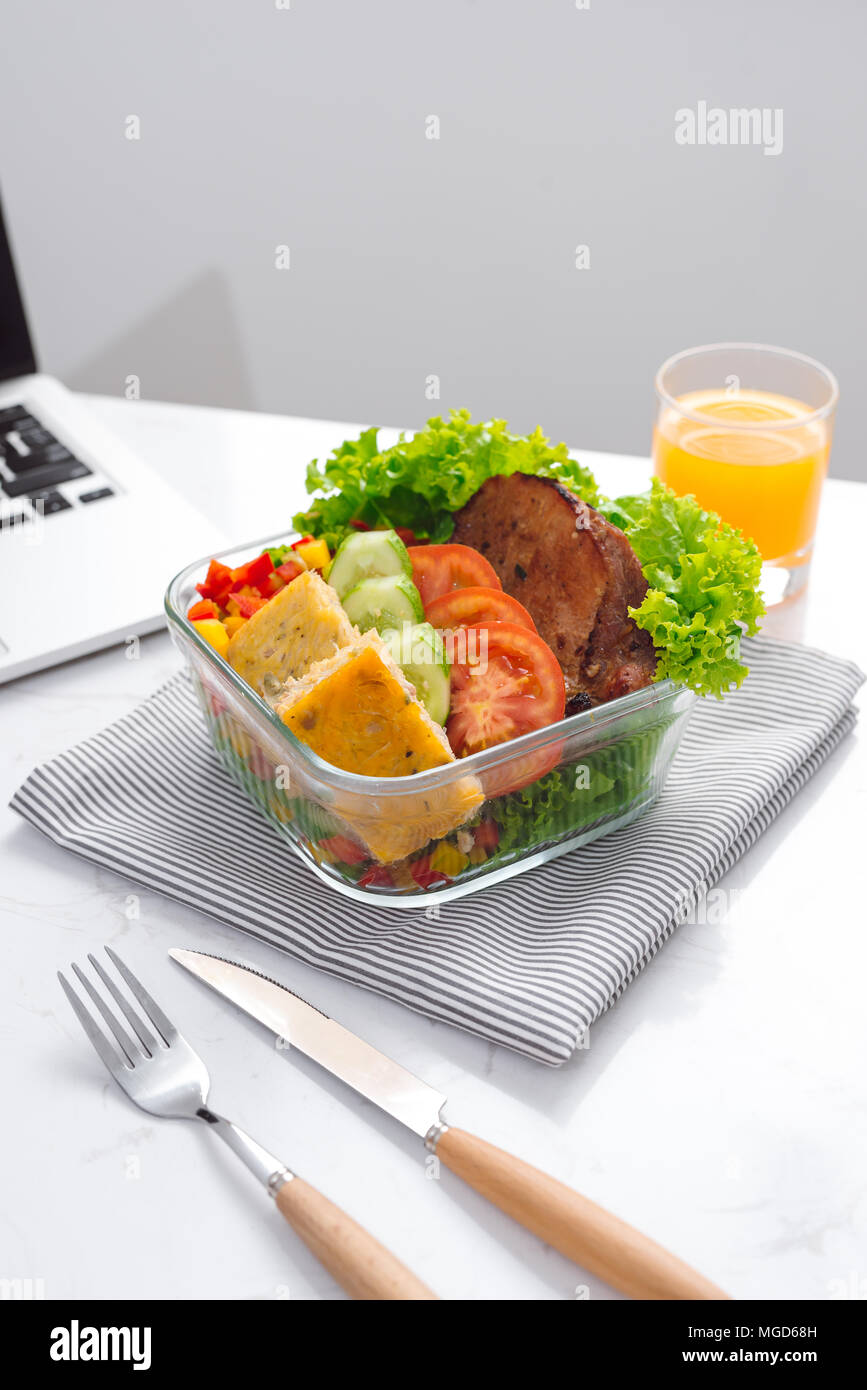 Food in the office. Healthy lunch for work Stock Photo - Alamy