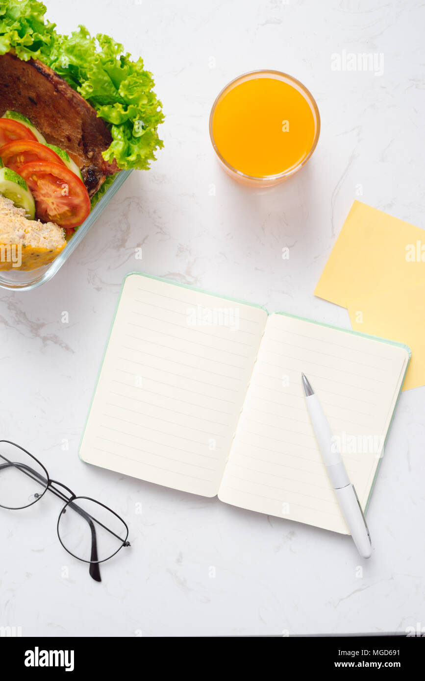 Food in the office. Healthy lunch for work Stock Photo - Alamy