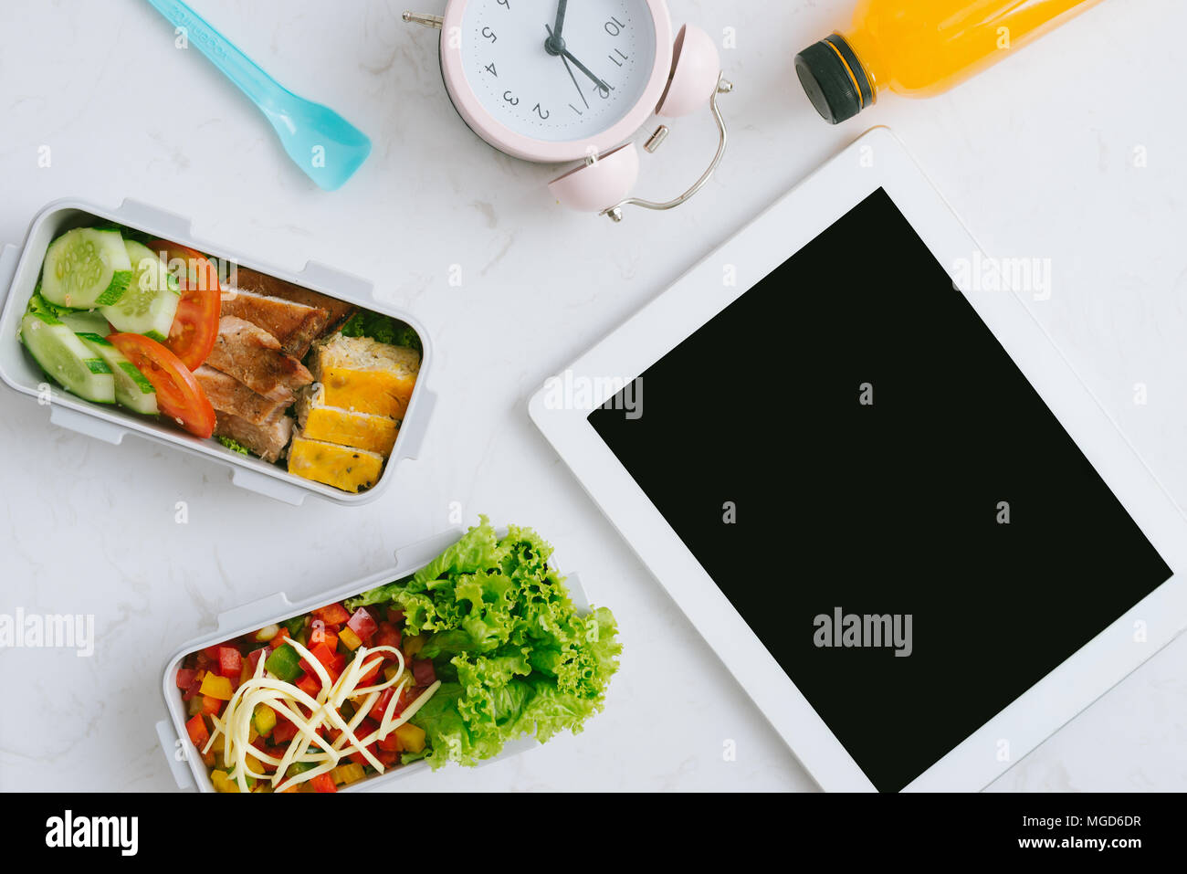 Food in the office. Healthy lunch for work Stock Photo - Alamy