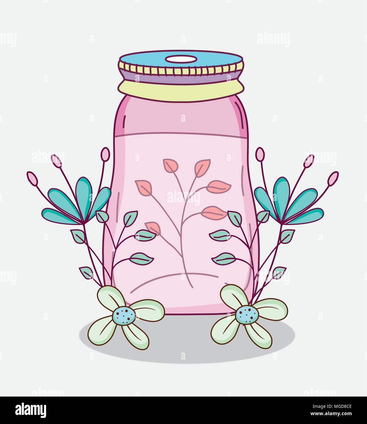 Mason jar with flowers Stock Vector Image & Art Alamy
