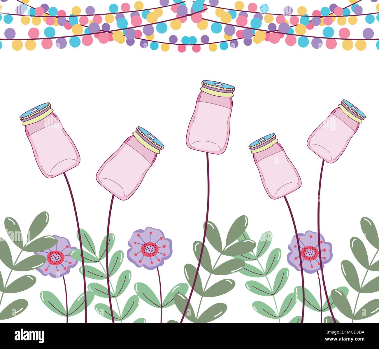 Mason jars with flowers Stock Vector Image &amp; Art - Alamy