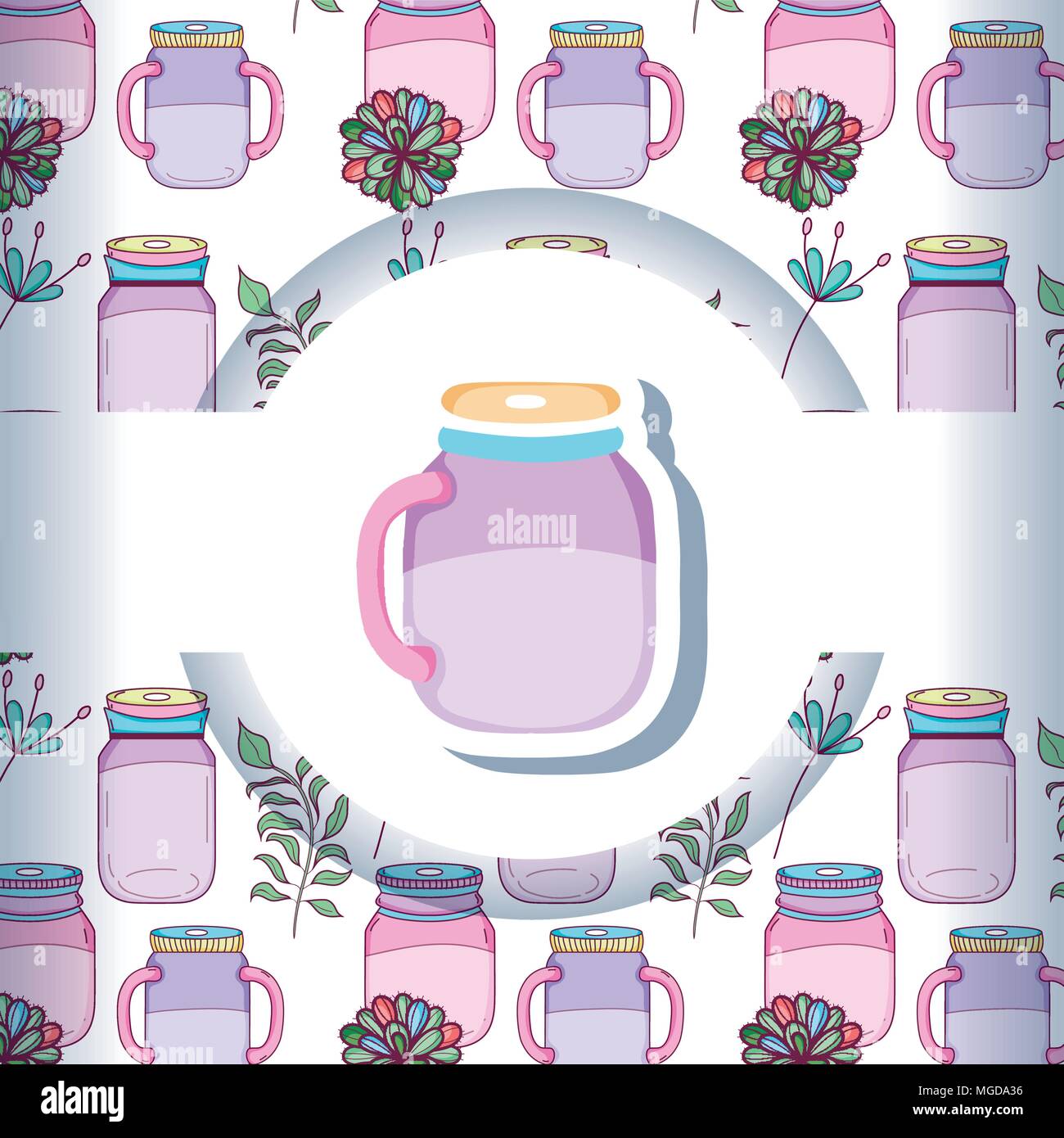Mason jar with pattern background Stock Vector Image & Art - Alamy