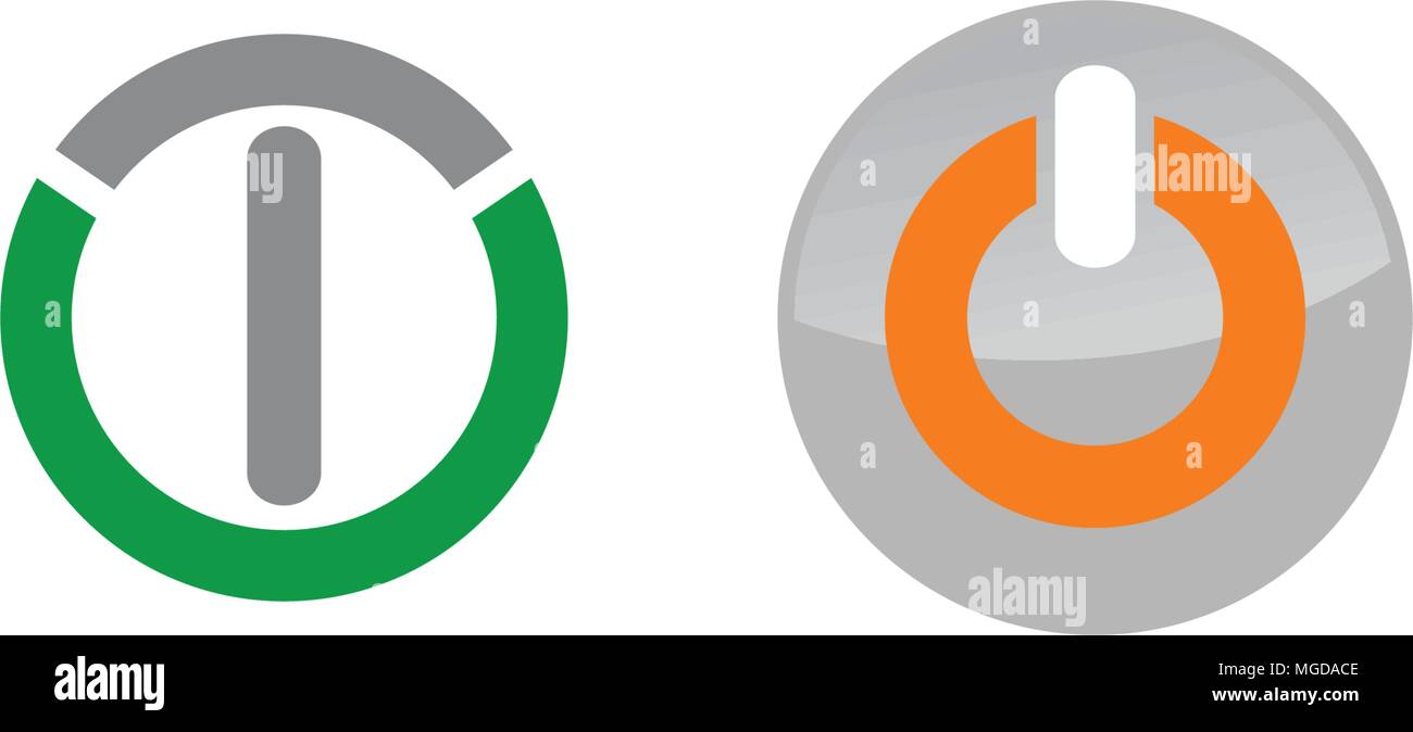Power Button Business Success Solution Set Stock Vector