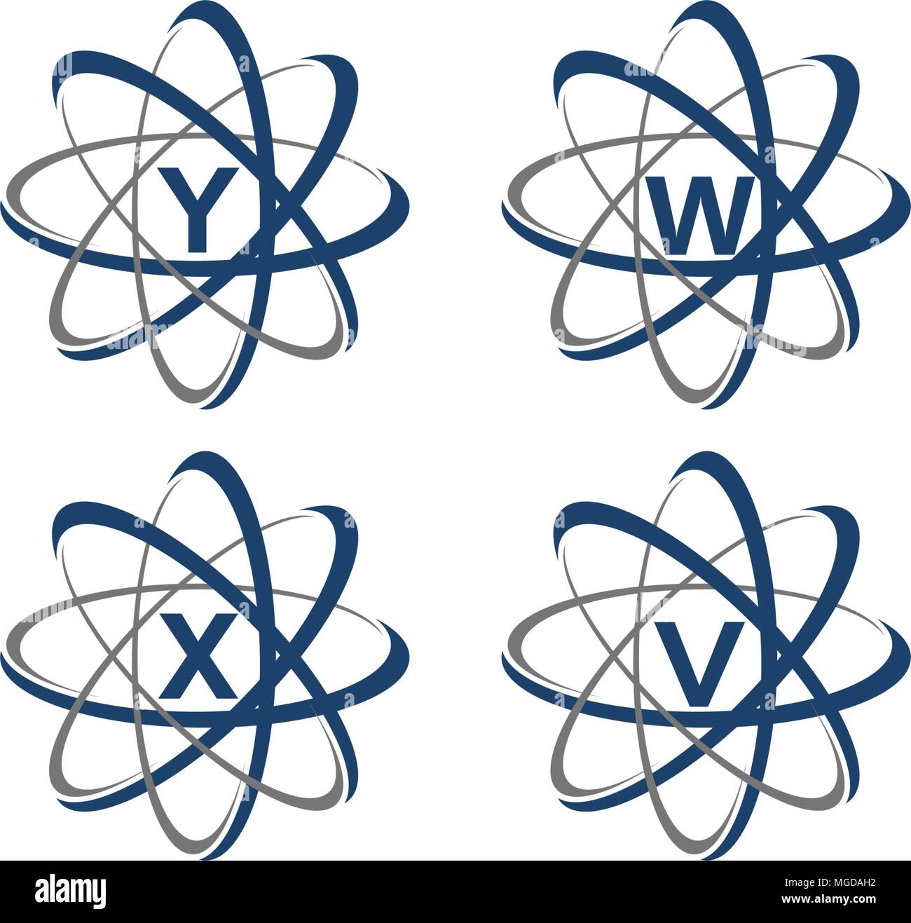 Atom Initial Template Set Stock Vector
