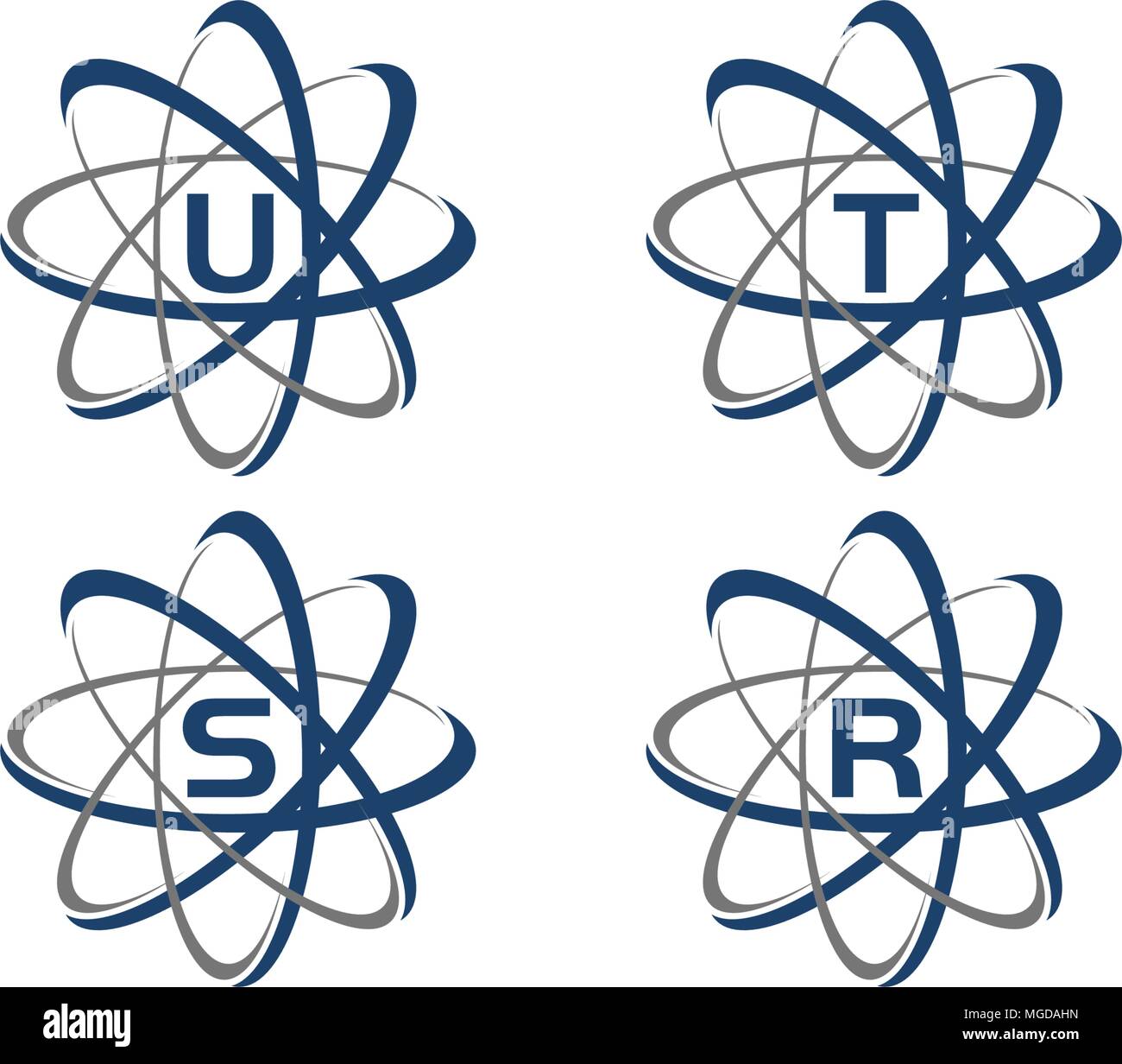 Atom Initial Template Set Stock Vector