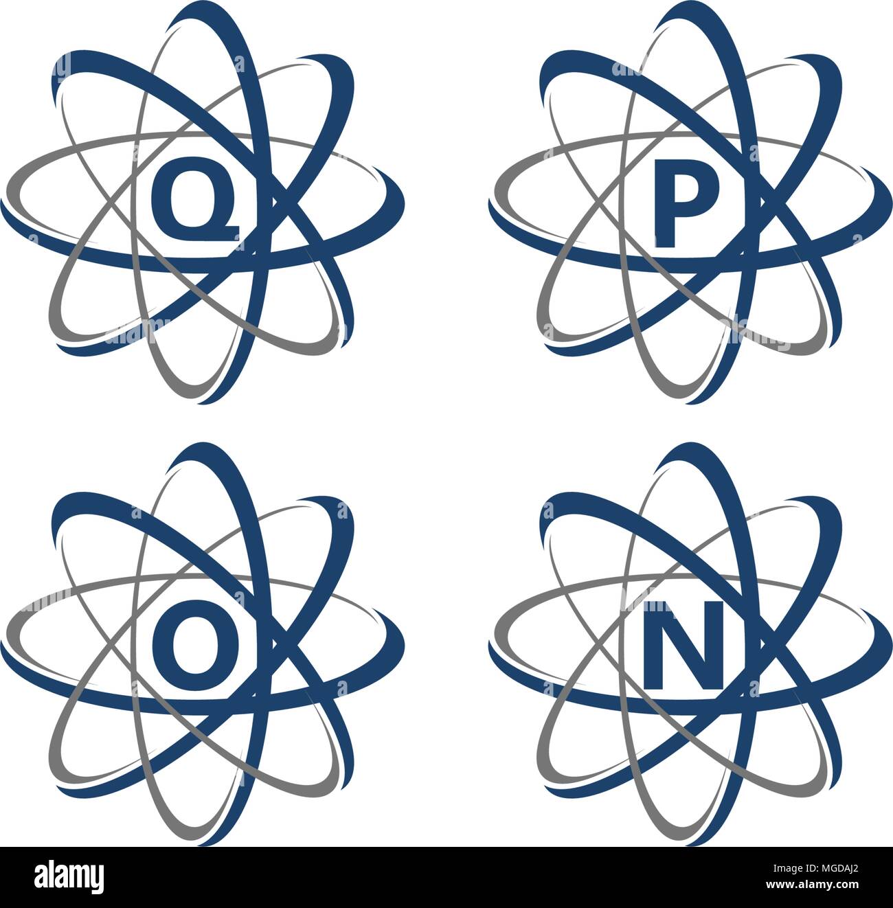 Atom Initial Template Set Stock Vector