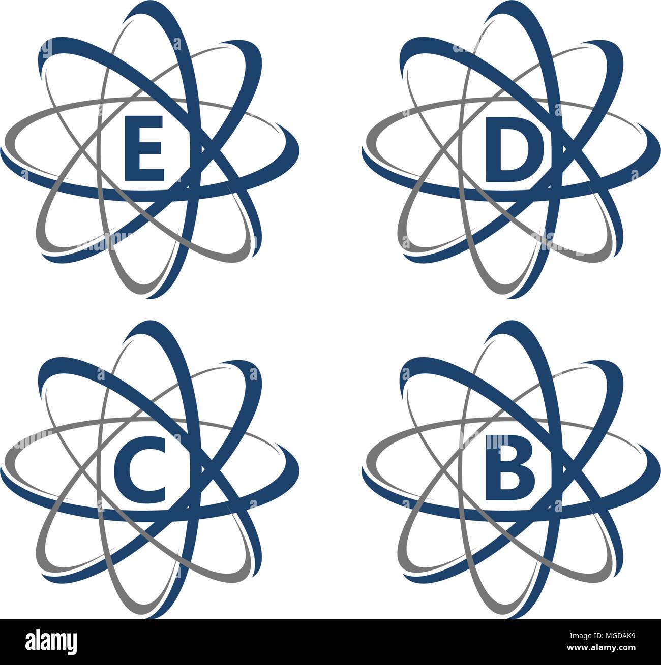 Atom Initial Template Set Stock Vector