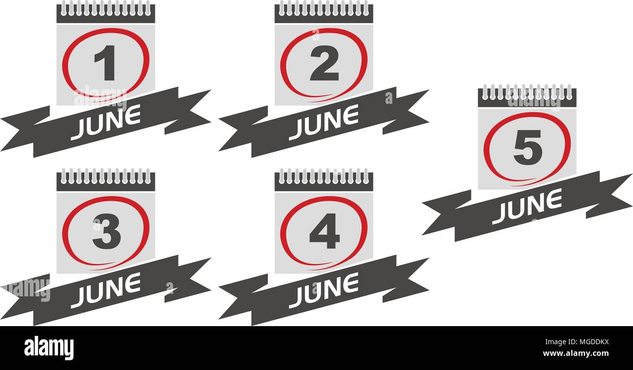 Calendar with Ribbon Set Stock Vector Image & Art - Alamy