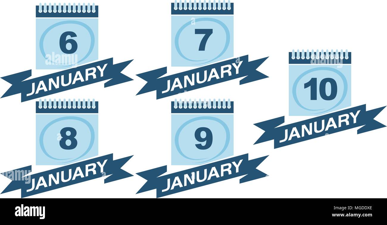 Calendar with Ribbon Set Stock Vector Image & Art - Alamy