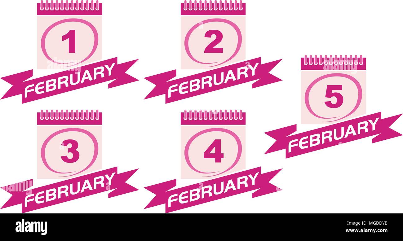 Calendar with Ribbon Set Stock Vector Image & Art - Alamy