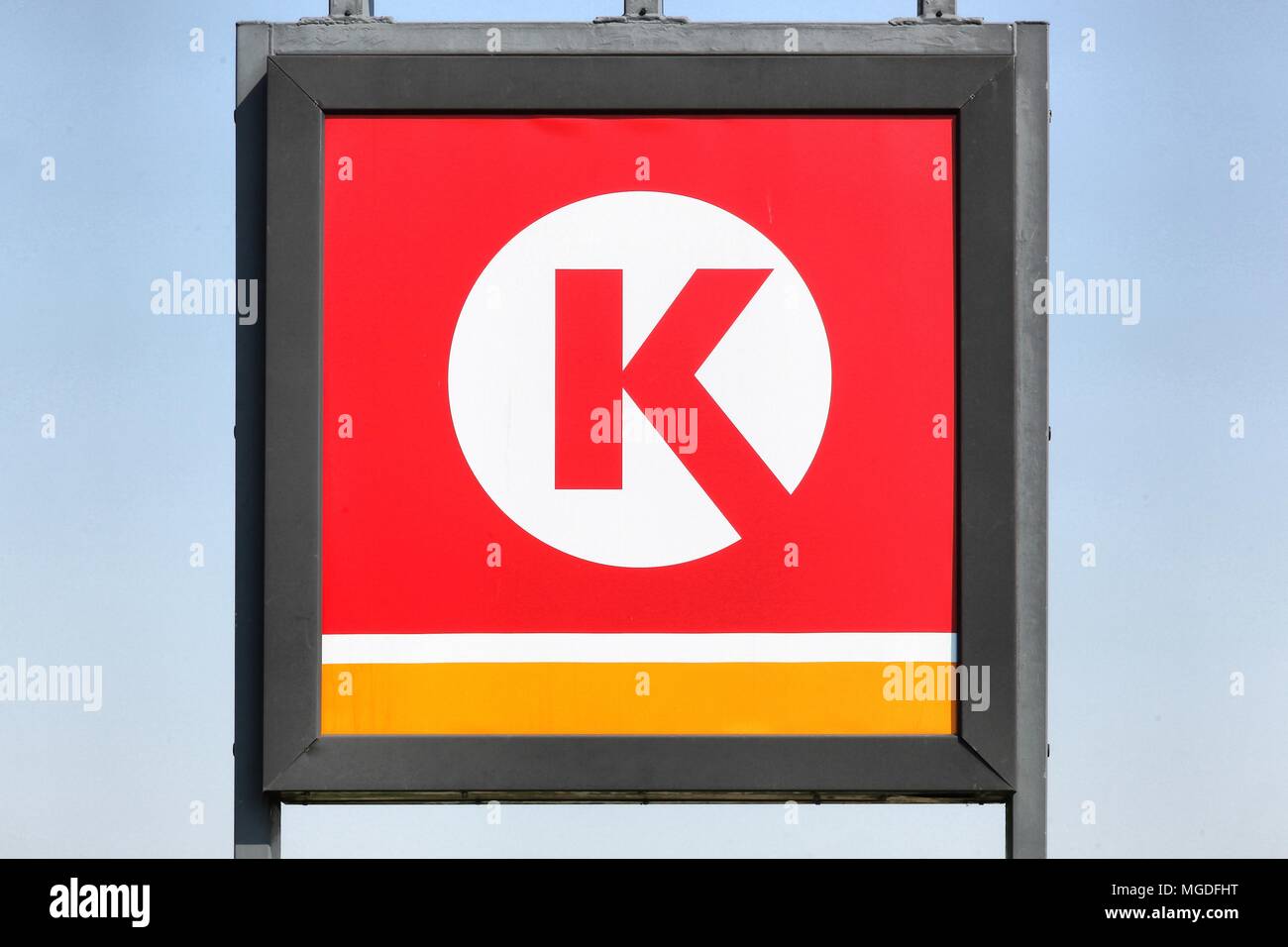Stilling, Denmark - April 20 , 2018: Circle K logo on a panel. Circle K is an international chain of convenience stores, founded in 1951 in USA Stock Photo