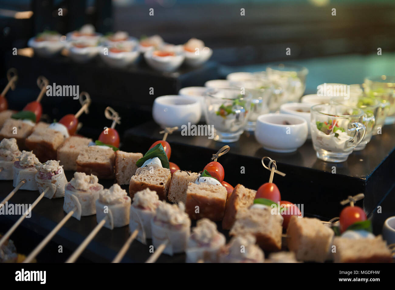 canape recipe in dinner party on top roof Stock Photo - Alamy