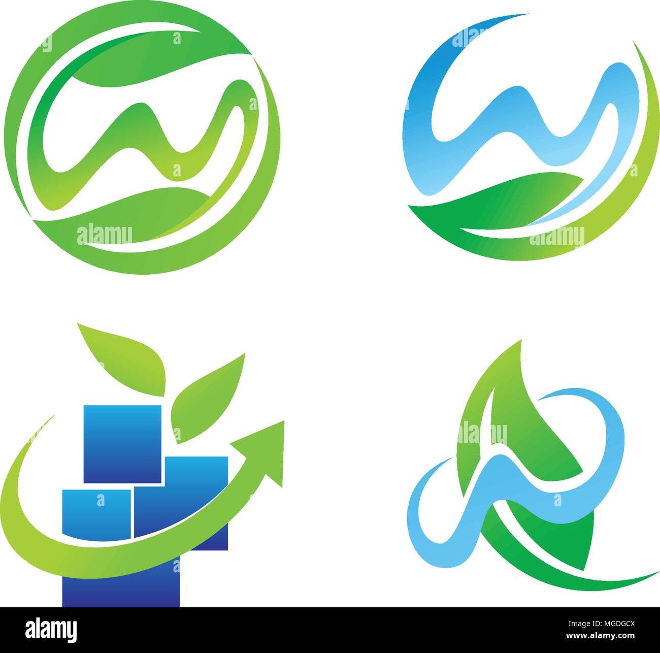 Leaf Water Template Set Stock Vector Image & Art - Alamy