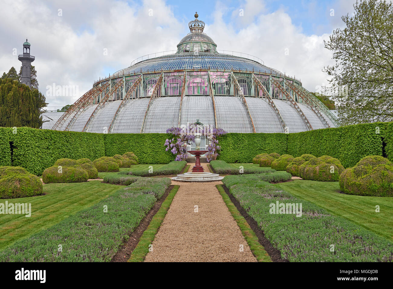 Brussels Belgium April 26 18 The Royal Greenhouses Of Laeken A Vast Complex Of Monumental Heated Greenhouses In The Park Of The Royal Palace Of Stock Photo Alamy