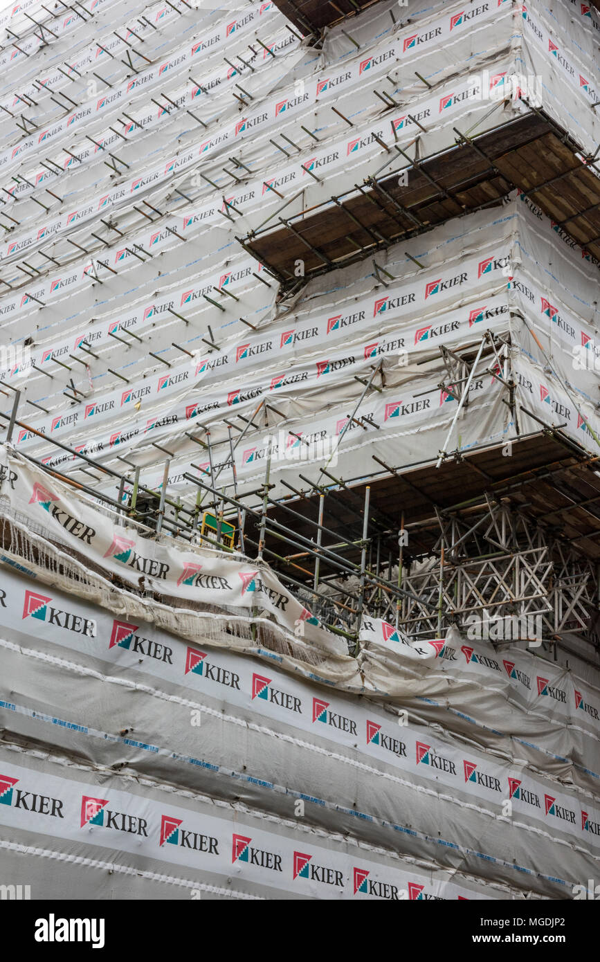 a very large scaffolding erected by Kier construction limited on a