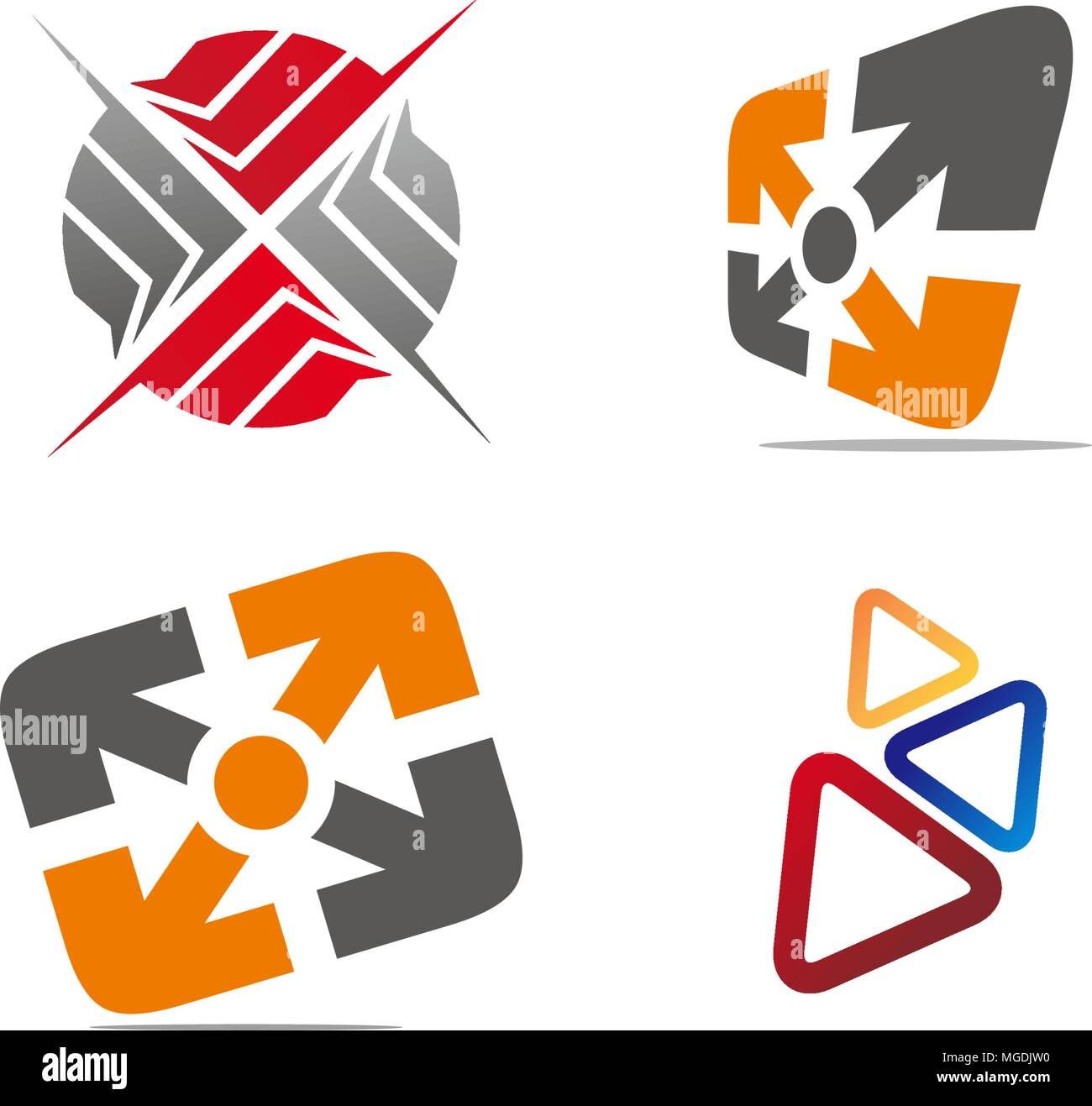 Arrow Marketing Distribution Set Stock Vector