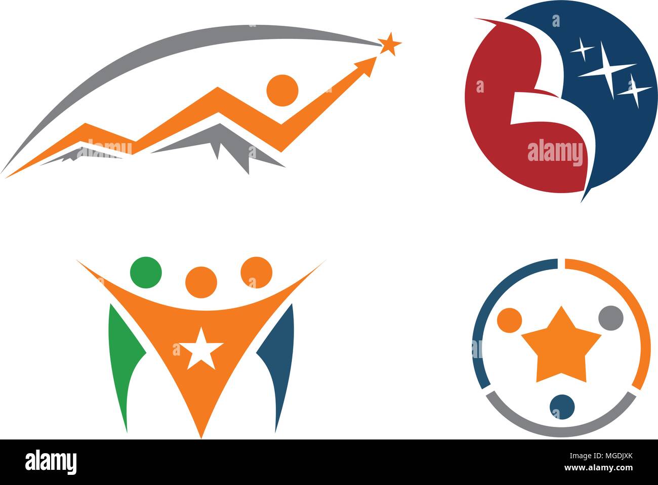 Success Life Coaching Set Stock Vector