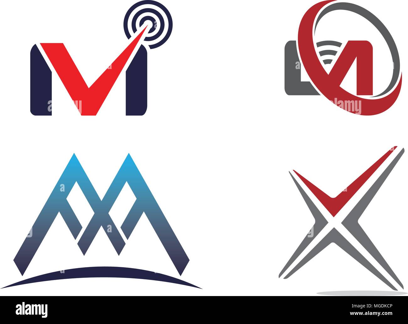 Logotype Modern Template Set Stock Vector