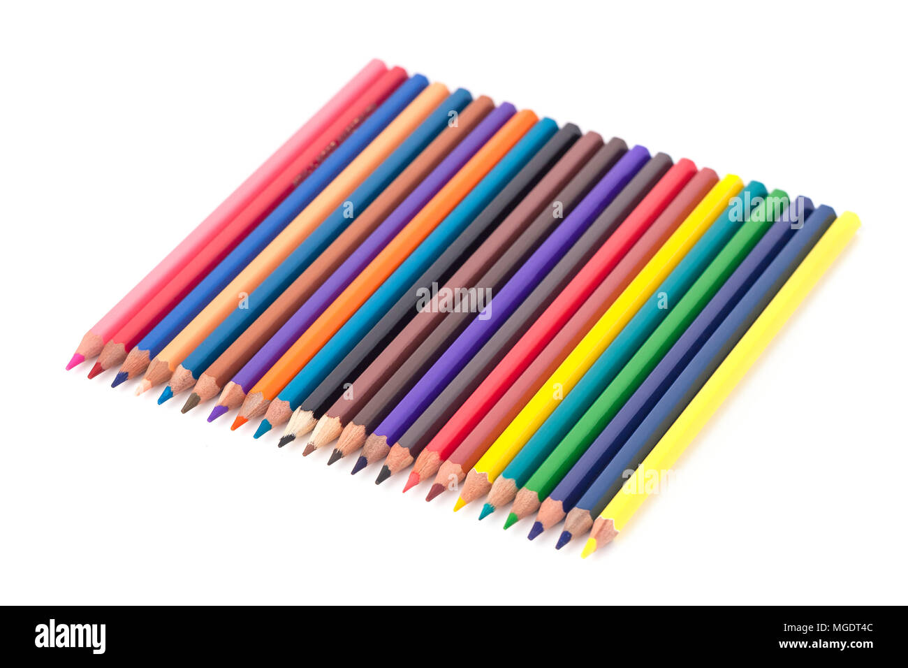 Color pencils isolated on a white background Stock Photo - Alamy
