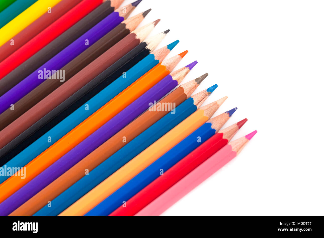 Color pencils isolated on a white background Stock Photo - Alamy
