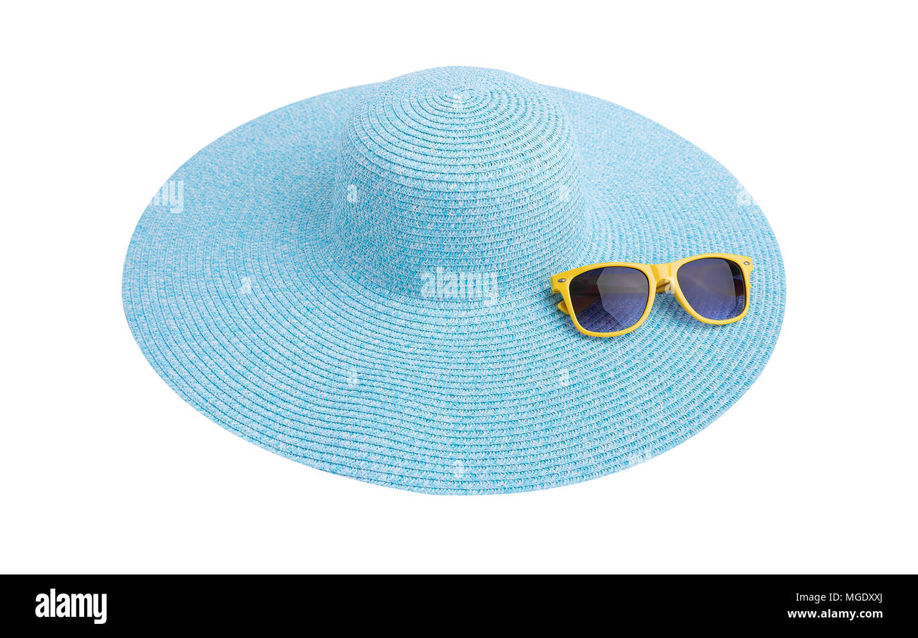 Summer hat sunglasses on Cut Out Stock Images & Pictures - Alamy
