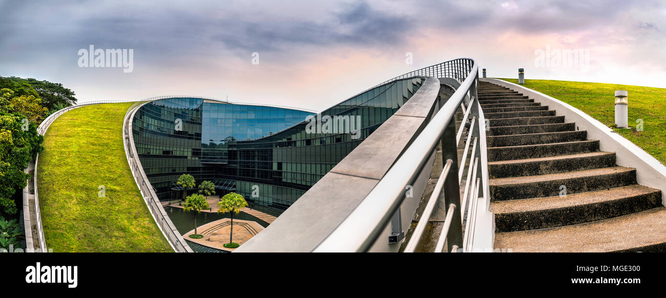 SINGAPORE - October 24, 2016: Modern architectural building of Nanyang Technological University in Singapore Stock Photo