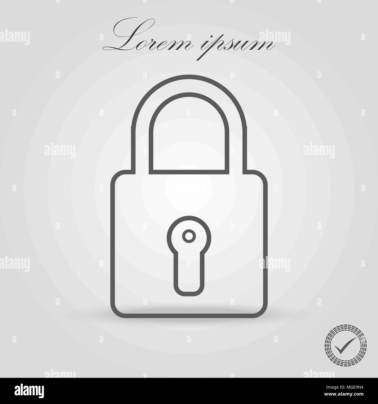 Padlock sign line vector icon. Open lock sign icon. Protection sign ...