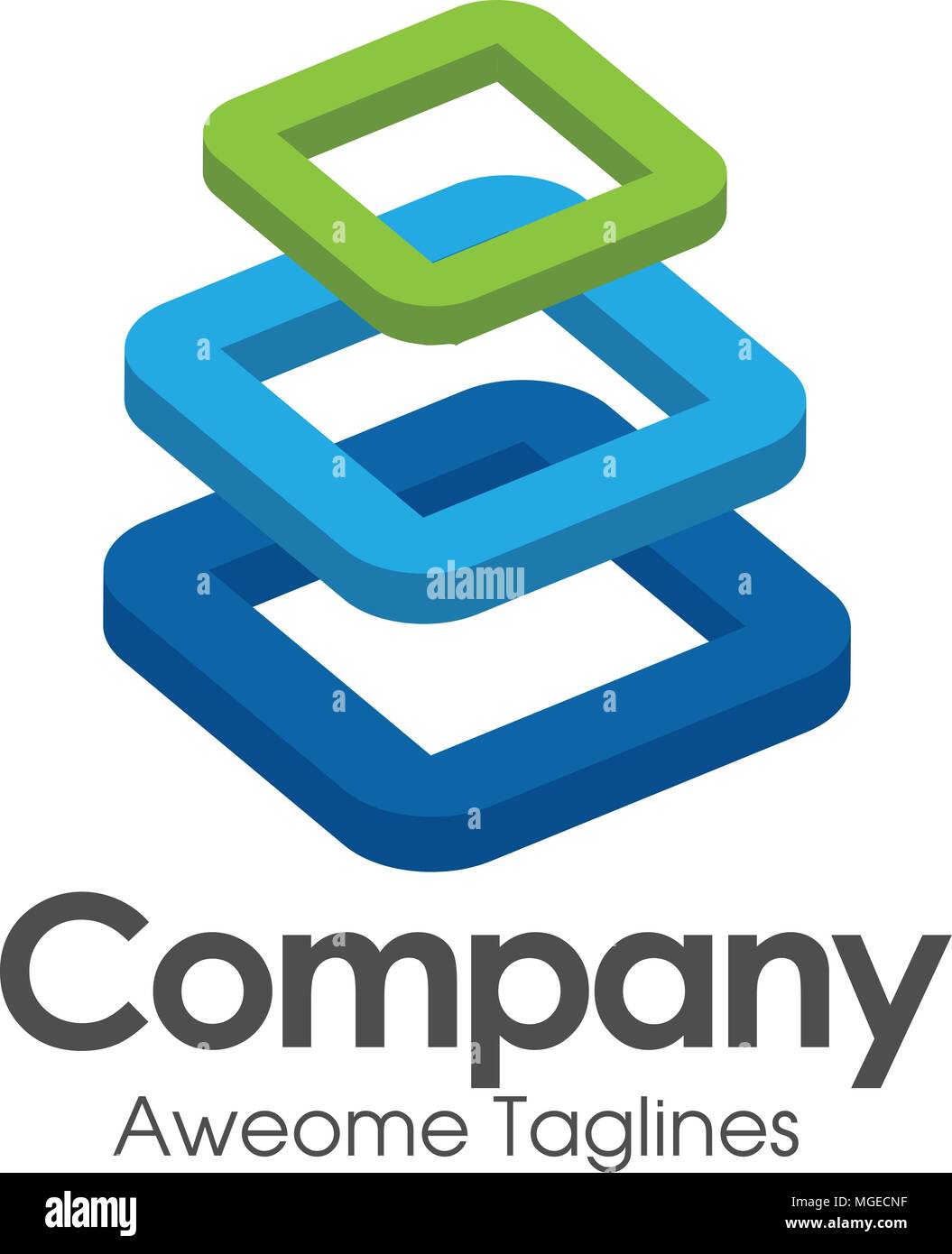 building blocks logo set, abstract geometric logos, structure logos ...