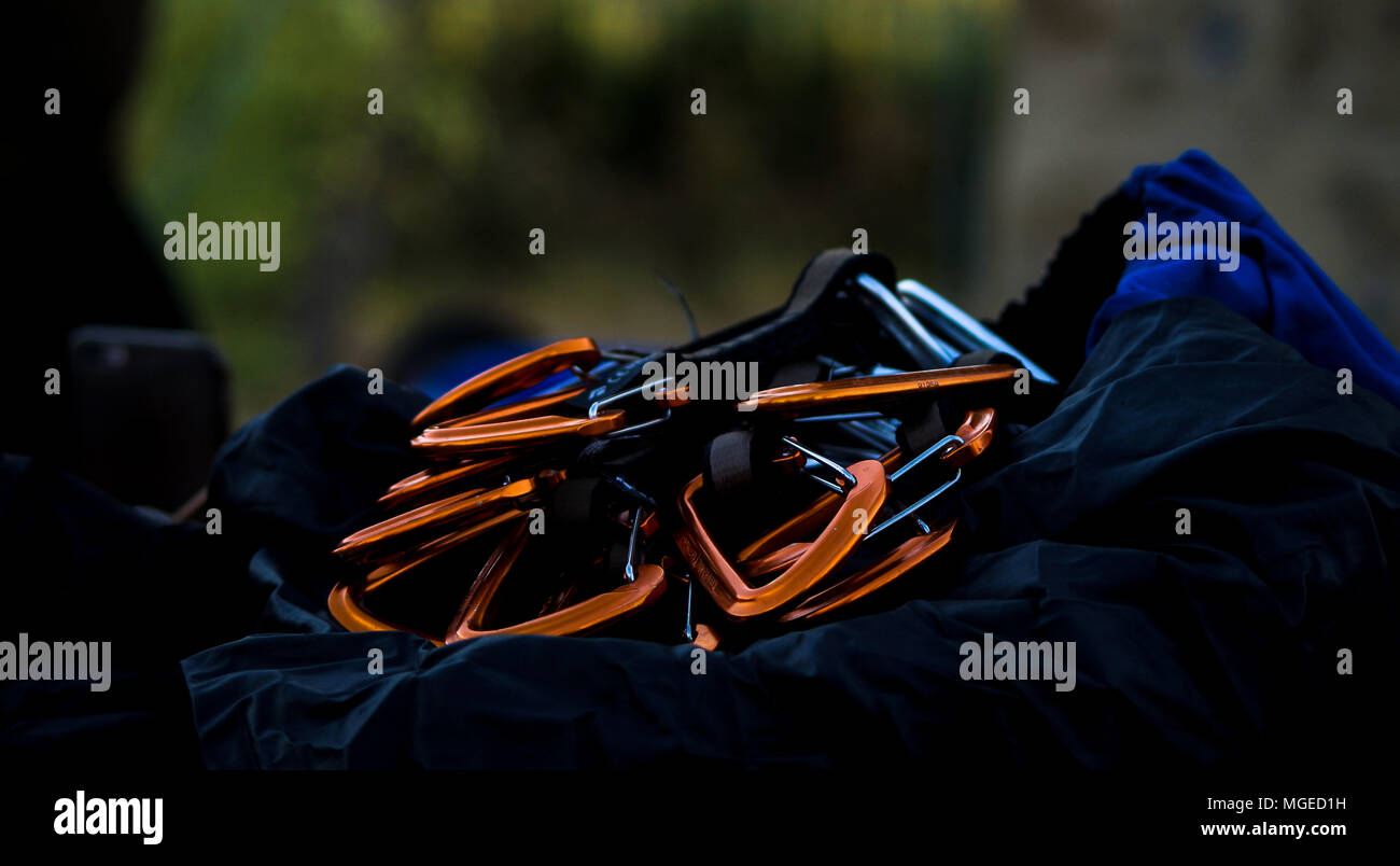 wall climbing equipment Stock Photo Alamy