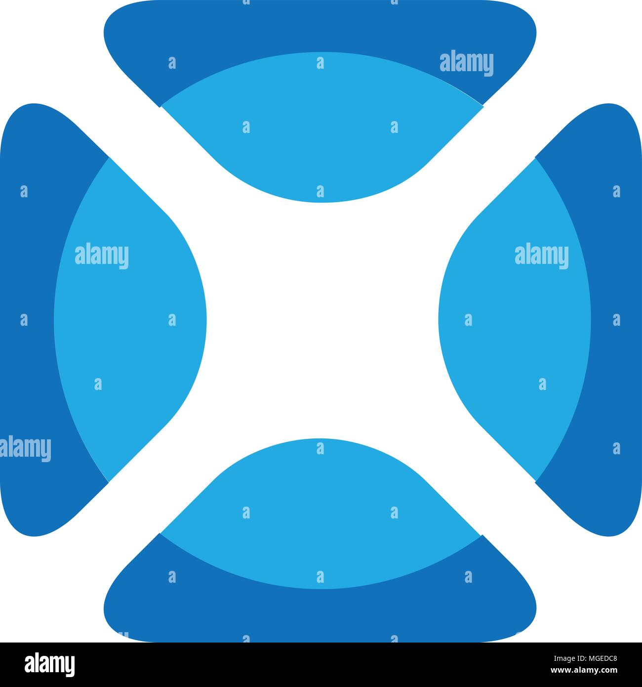 abstract square logo and circle on center vector, tech square icon Stock Vector