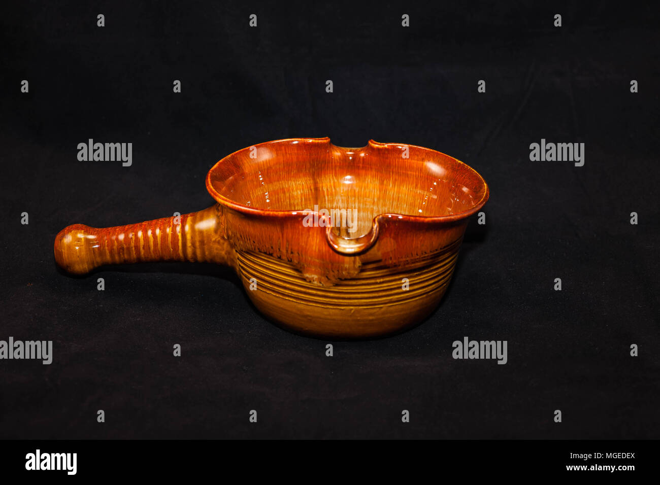 a right side of a handmade gravy boat Stock Photo