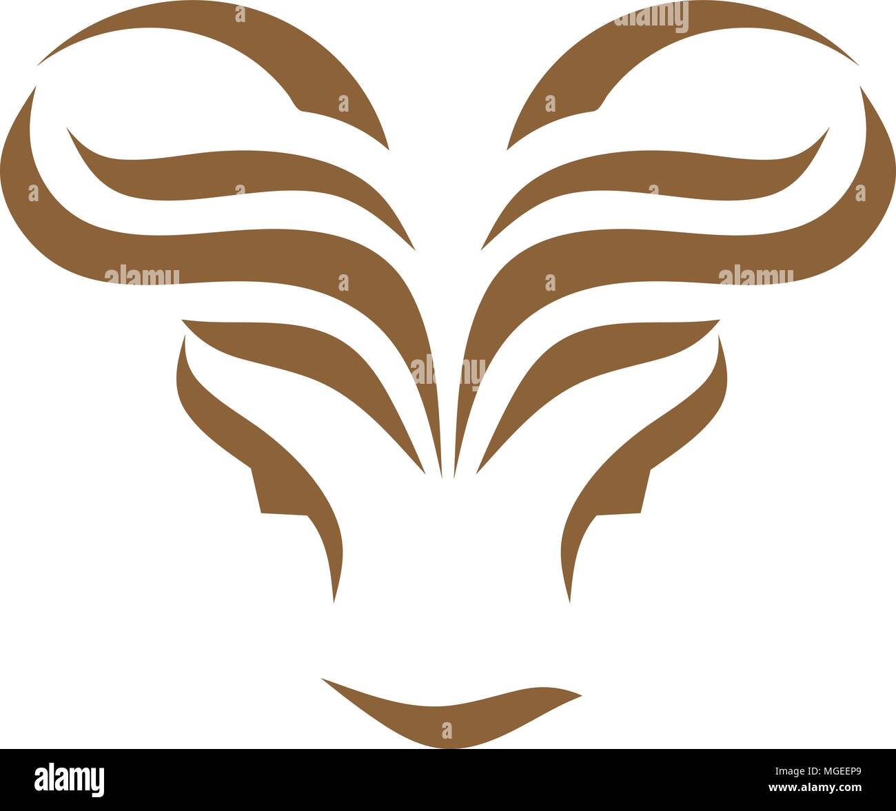 creative modern bull head creative abstract logo concept Stock Vector