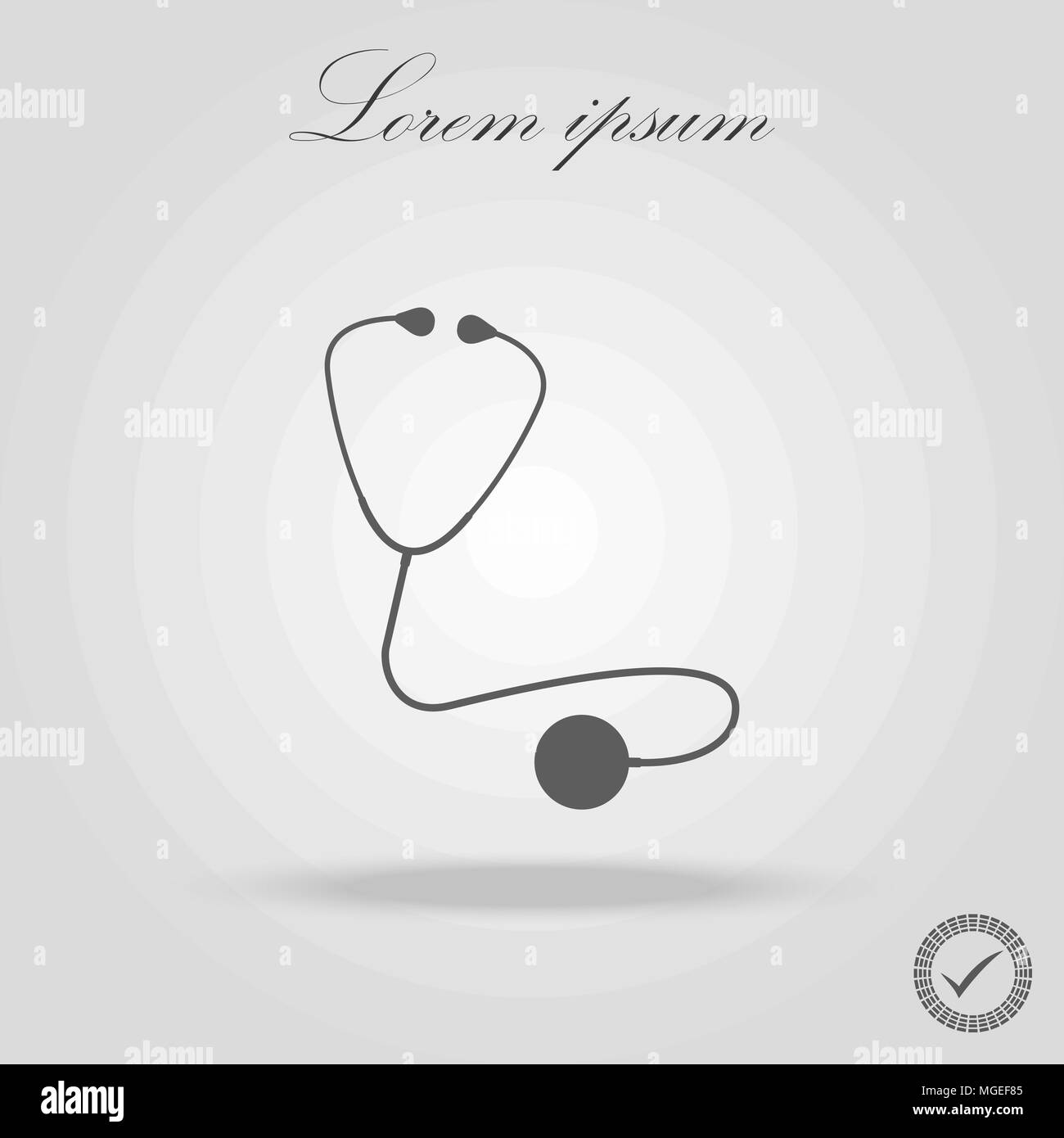 Stethoscope vector line icon isolated on white background. Stethoscope