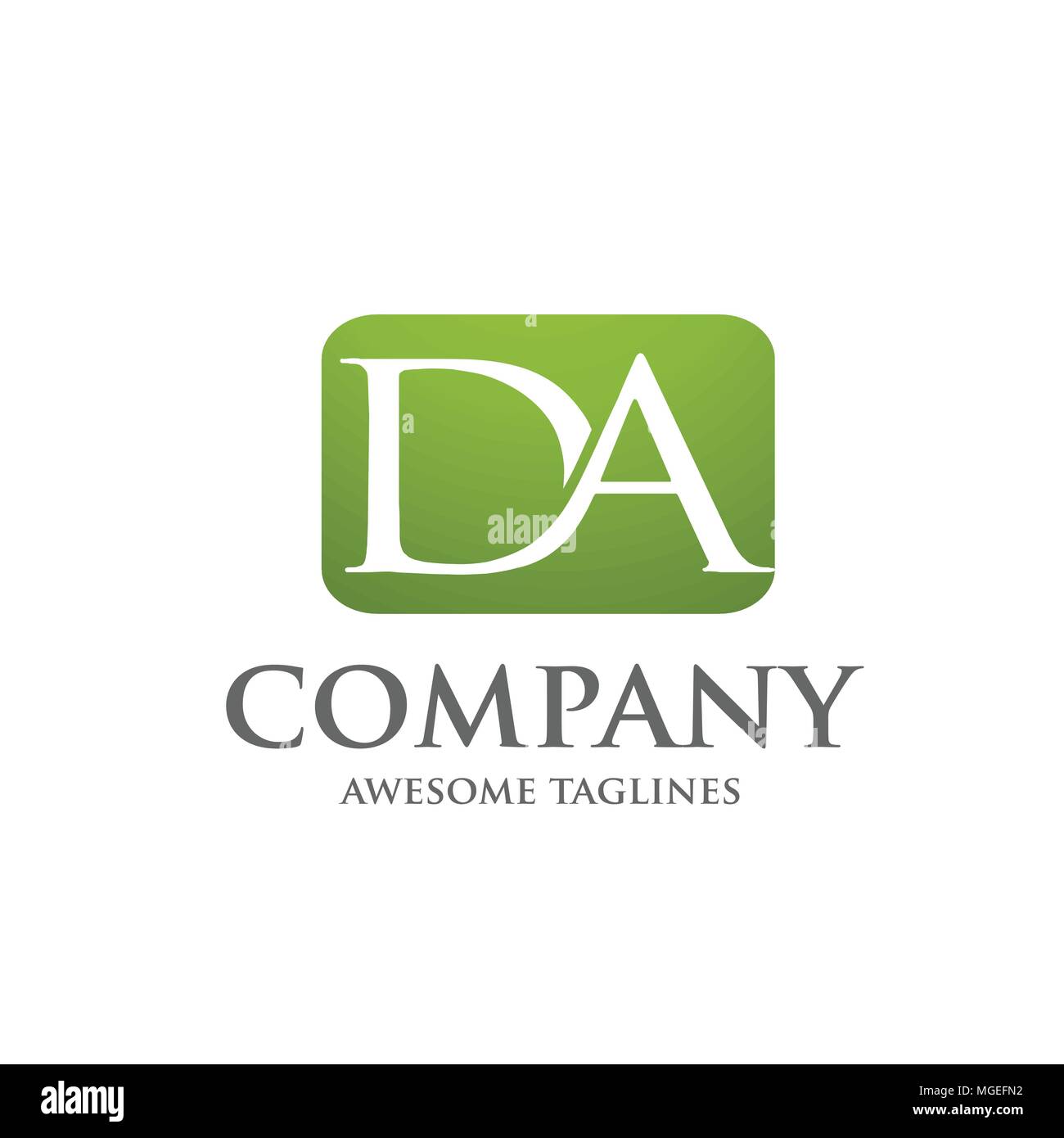 elegant letter DA logo square background concept, D and A letter logo ...
