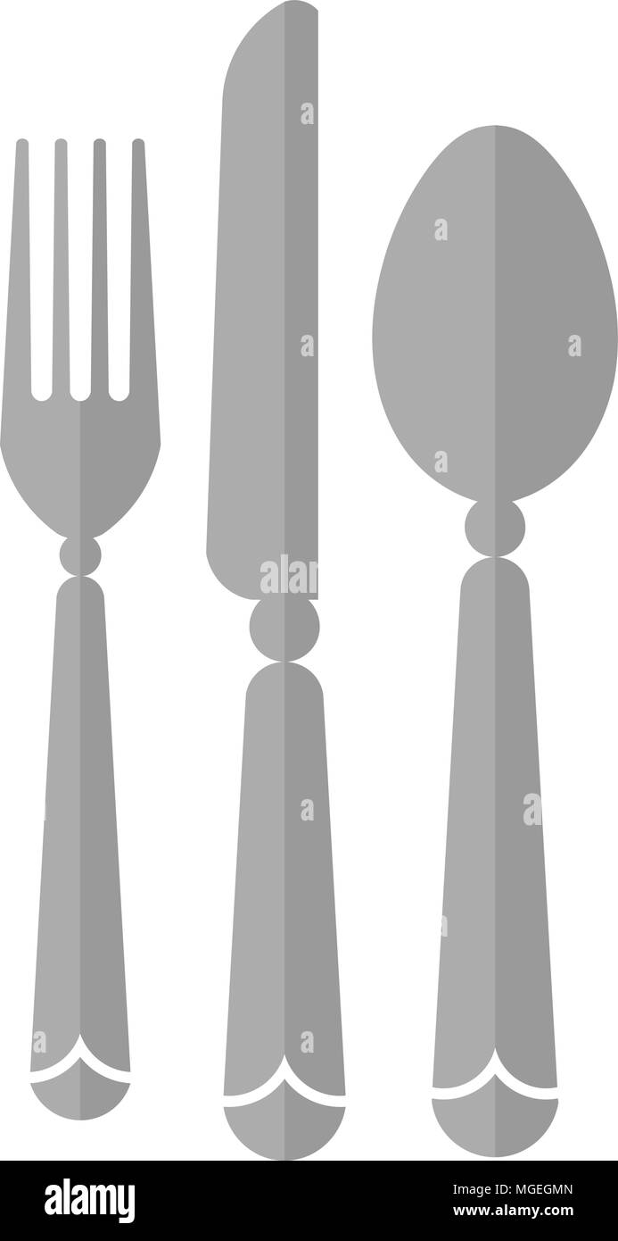 eat logo with spoon knife and fork silver color icon, template logo for restaurants, cafe, fast food Stock Vector