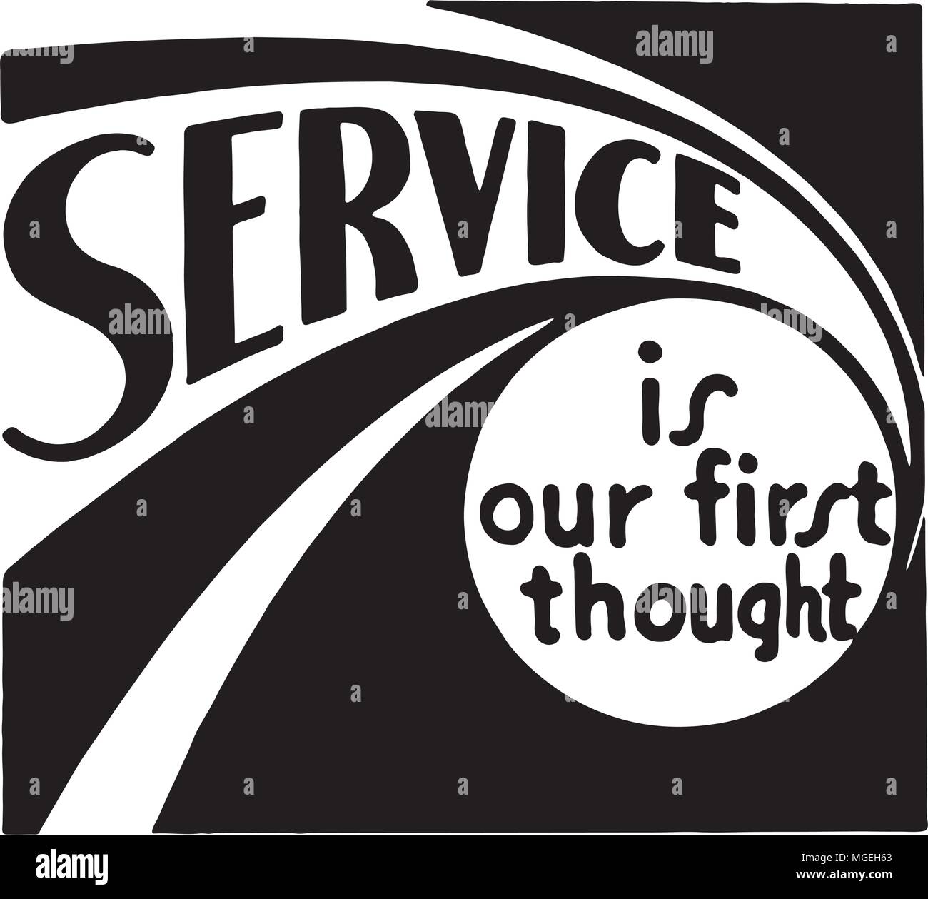 Service - Retro Ad Art Banner Stock Vector