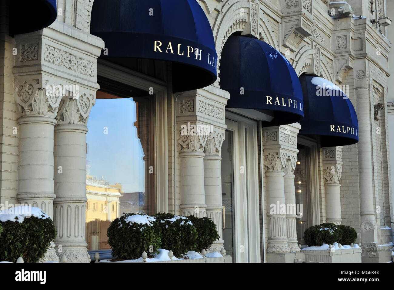 MOSCOW, RUSSIA - FEBRUARY 13: Ralph Lauren flagship store, Moscow on ...