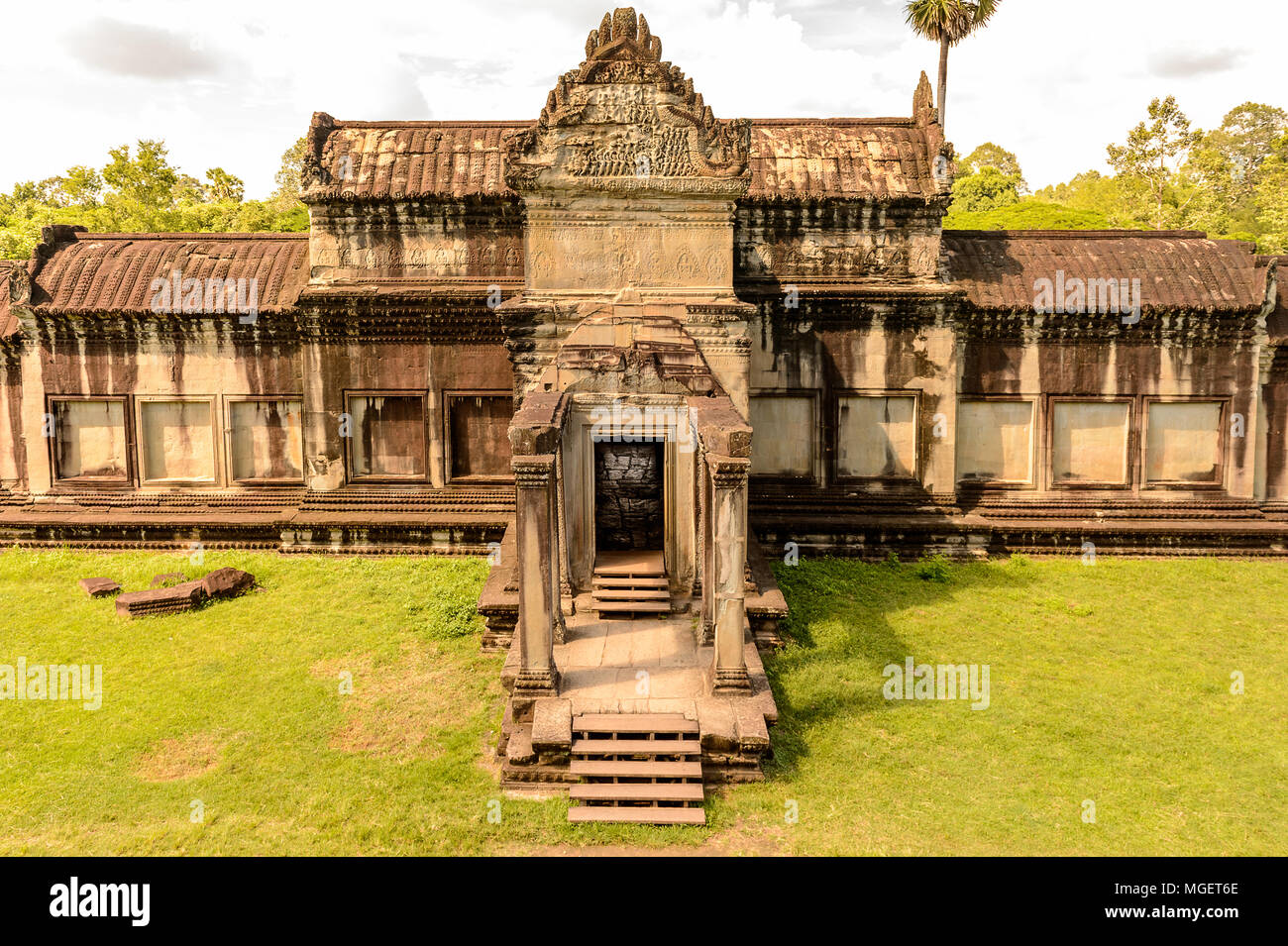 Wall of the Angkor Wat (Temple City), a Buddhist temple complex in