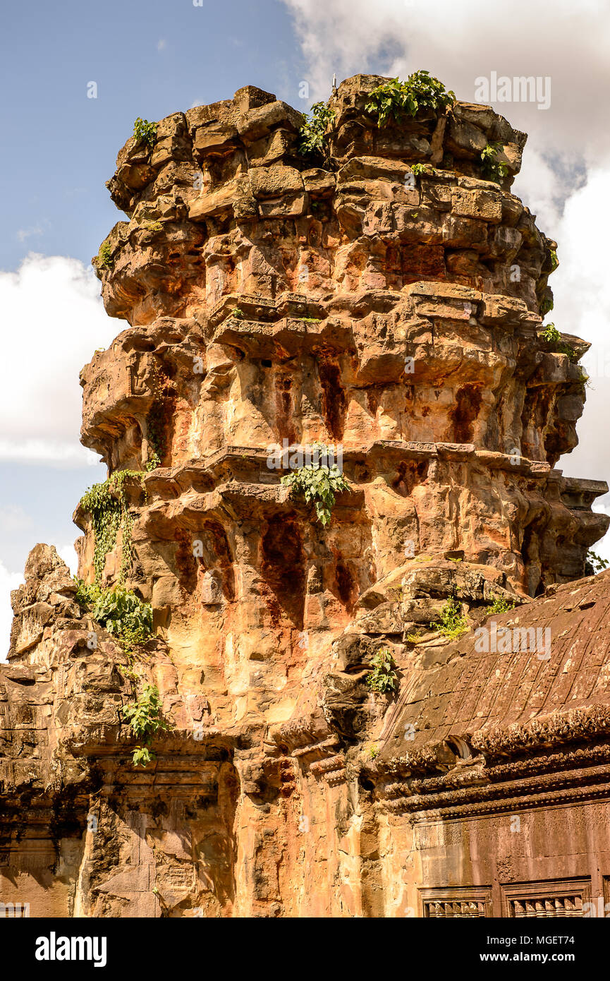 Tower of the Angkor Wat, Cambodia, the largest religious monument in