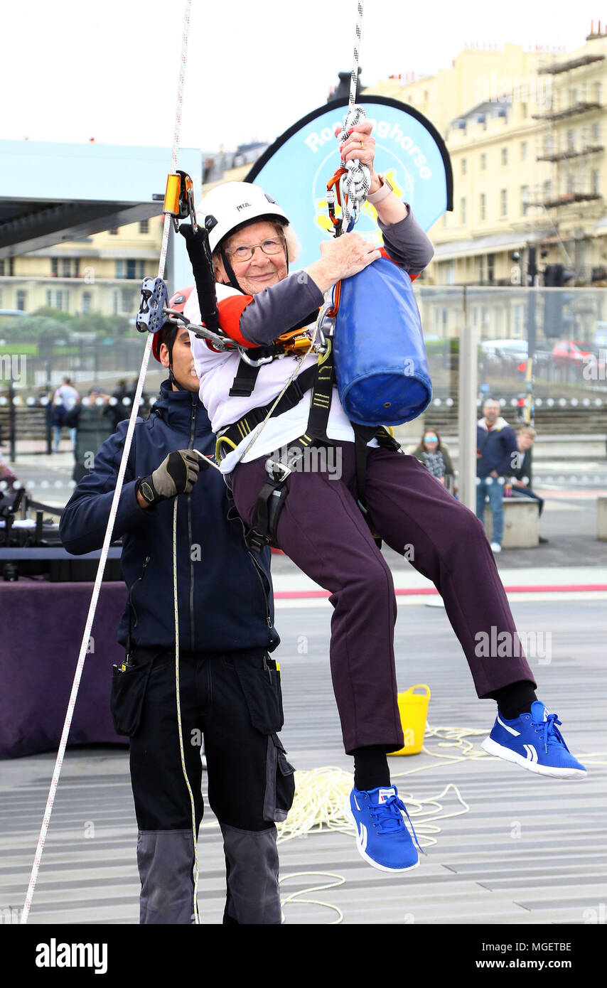 Jeannine Brett, 85, after abseiling from the British Airways i360 in ...